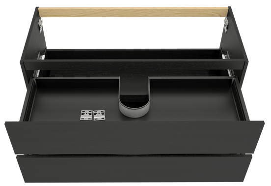 Balmani Lucida meuble sous-lavabo suspendu 120 x 55 cm chêne noir 2 tiroirs