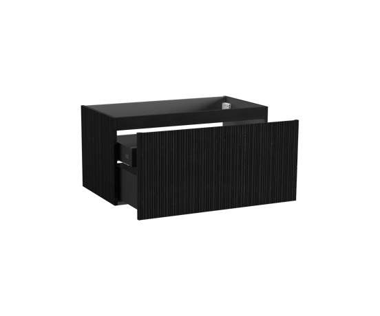Storke Ribs zwevende wastafelonderkast 95 x 52 cm zwart eiken 2 lades