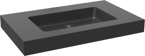 Storke Scuro High enkele wastafel mat kwarts 85 x 52 cm