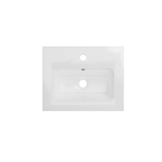 Storke Diva enkele wastafel glanzend wit composiet 45 x 35 cm