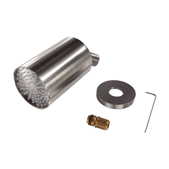 Blaufoss Luxor 90 Duschkopf Rund, 14 x 9 cm, Wandmontage, Brushed Coolmetal