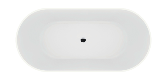 Luca Varess Monterosi ovaal vrijstaand bad 169 x 80 cm Solid Surface mat wit