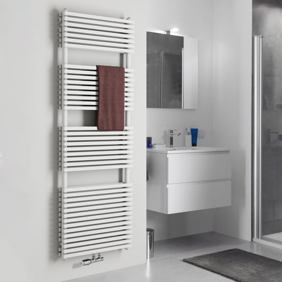 Vipera Vesuvio sèche-serviettes double 60 x 180 cm chauffage central blanc brillant raccordements latéral et central possibles 2.500W