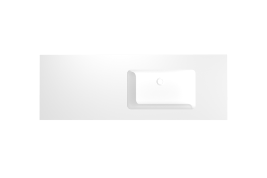 Storke Mata Waschtisch, rechts, Solid Surface matt, 150 x 52 cm, Schrankkombination 45 cm