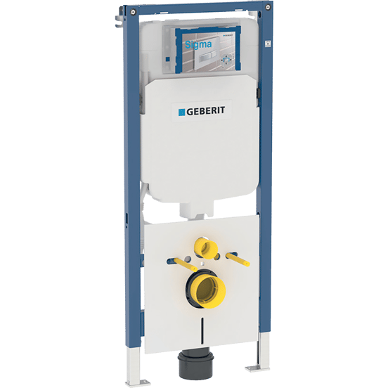 Luca Varess Calibro hangtoilet glanzend wit randloos compact met Geberit Duofix UP720 Sigma inbouwreservoir en bedieningspaneel