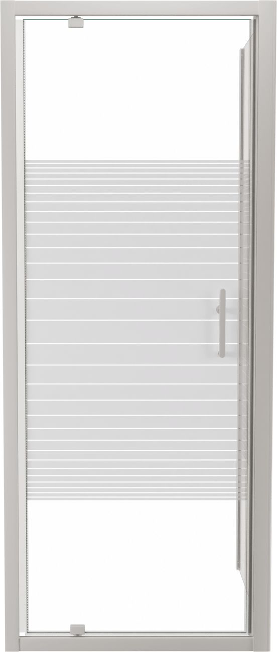 SanyOne Anton paroi de douche avec porte pivotante et paroi latérale fixe, 80 x 90 cm, verre à rayures, profil blanc