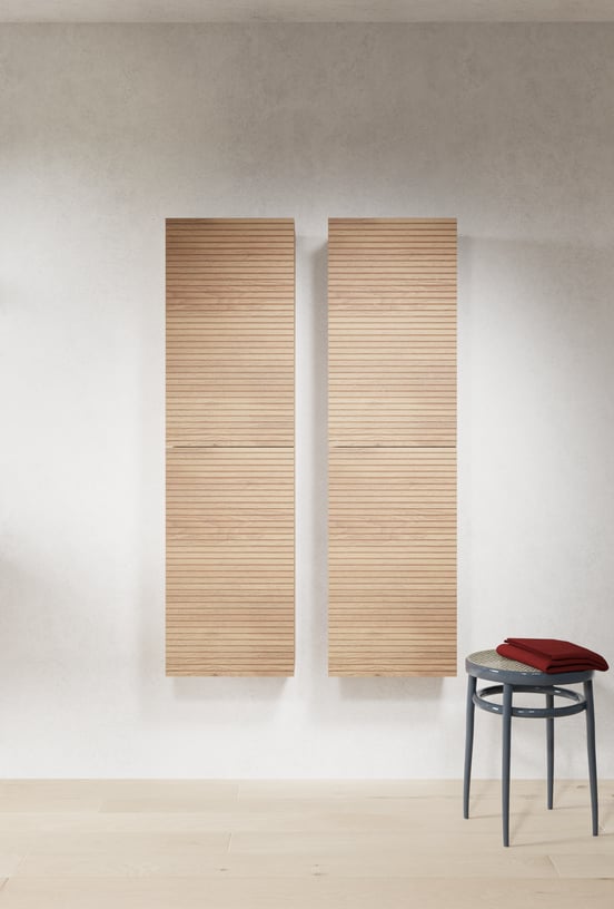 Balmani Forma colonne salle de bains suspendu nervure horizontale chêne naturel 42 x 30 x 150 cm