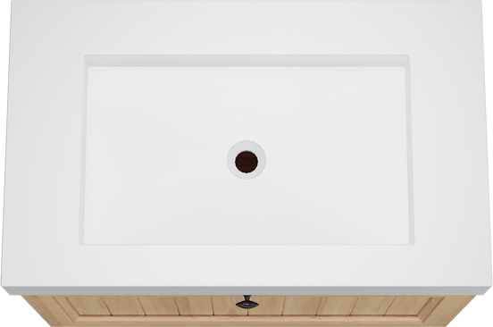 Balmani Lemon zwevend badkamermeubel 90 x 55 cm, fineer natuur eik met Modus enkele wastafel in mat wit