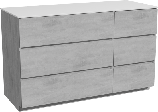 Storke Edge staand badmeubel 130 x 52 cm beton donkergrijs met Tavola enkel of dubbel wastafelblad in solid surface mat wit