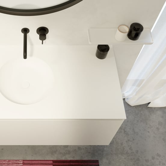 Balmani Tray wandplank Mat witte Solid Surface 40 x 12 cm