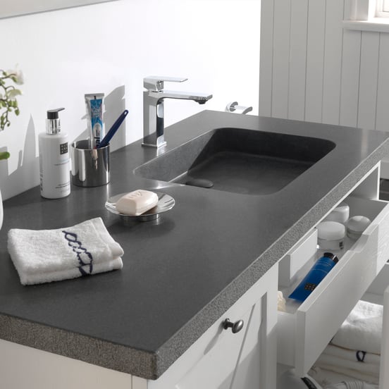 Balmani Napoli Due Waschtisch, rechts, Granit poliert, 120 x 55 cm