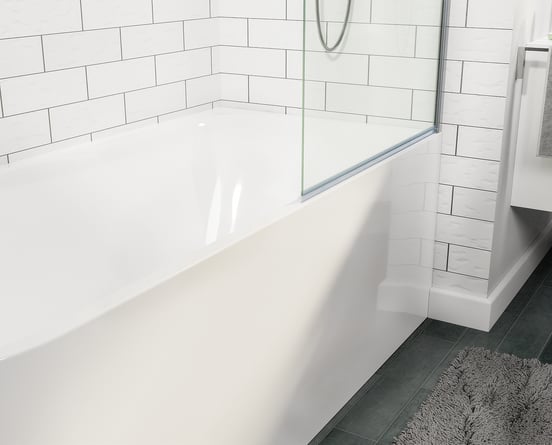 Linie Milos Badewannenaufsatz: 85 cm, Chrom Profil