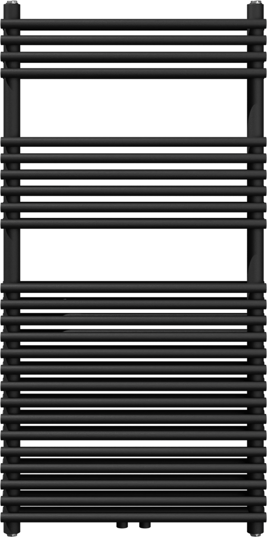 Vipera Alegria Doppelhandtuchheizkörper: 60 x 120 cm, Zentralheizung, Schwarz matt, Seiten- & Mittelanschluss, 1.327W