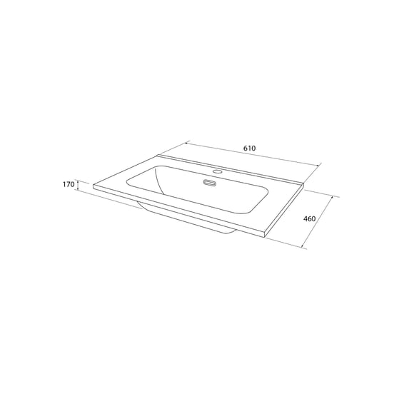 Linie Baro plan simple porcelaine blanc mat 60 x 46 cm