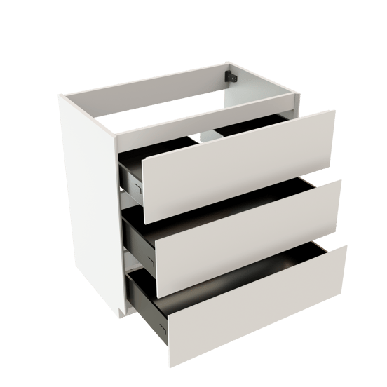 Storke Edge meuble sous-vasque a poser 85 x 52 cm blanc mat 3 tiroirs