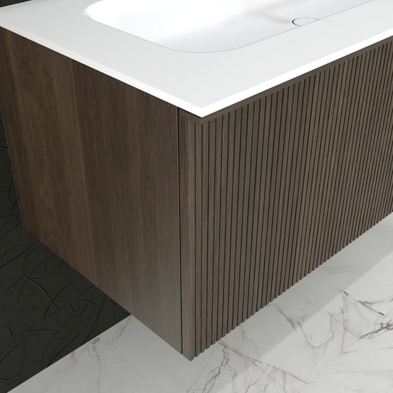 Balmani Forma meuble sous-vasque suspendu 75 x 55 cm chêne fumé 2 tiroirs