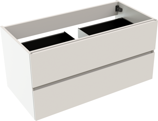 Storke Edge zwevende wastafelonderkast 105 x 52 cm mat wit 2 lades