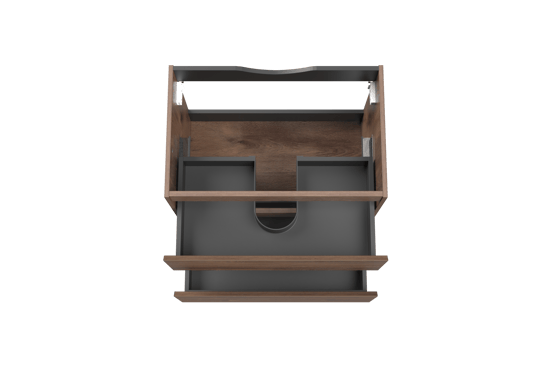 Linie Lado zwevende wastafelonderkast 70 x 46 cm bruine eik 2 lades