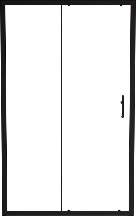 Linie Cadiz porte coulissante 120 cm x 190 cm verre transparent profil noir mat
