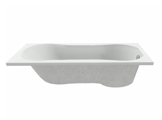 Luca Varess Trasime eenpersoons inbouwbad 180 x 80 cm acryl mat wit