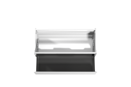 Storke Edge hängender Waschbeckenunterschrank: 120 x 52 cm, Weiß glänzend, 1 Schublade