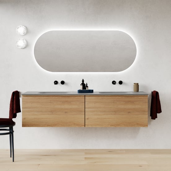 Balmani Cloud miroir ovale lumineux et anti-buée 160 x 65 cm