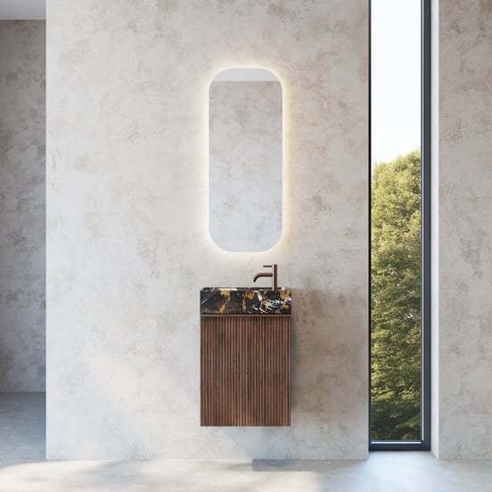 Balmani Forma hängender Waschbeckenunterschrank: amerikanischer Nussbaum, 42 x 21 cm