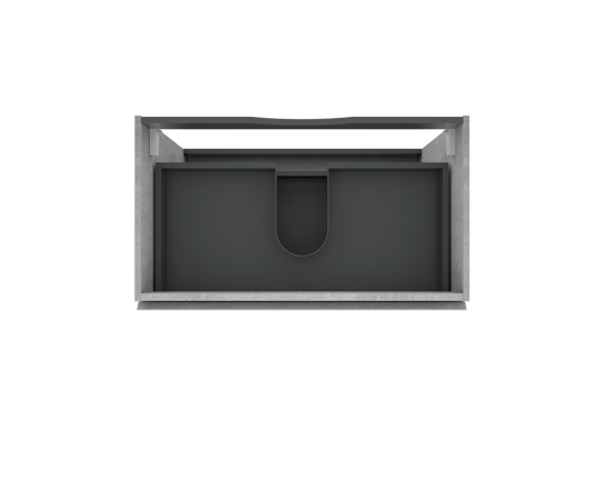 Linie Lado staande wastafelonderkast 80 x 46 cm beton donkergrijs 3 lades