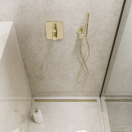 Mydrain rigole de douche 80 cm Brushed Champagne Gold