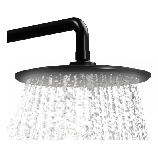 Linie Neptunus opbouw regendoucheset thermostatische kraan Mat Zwart