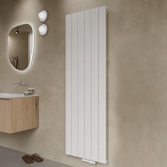 Vipera Mares sèche-serviettes simple 56,5 x 180 cm chauffage central blanc mat raccordement latéral et central 1539W