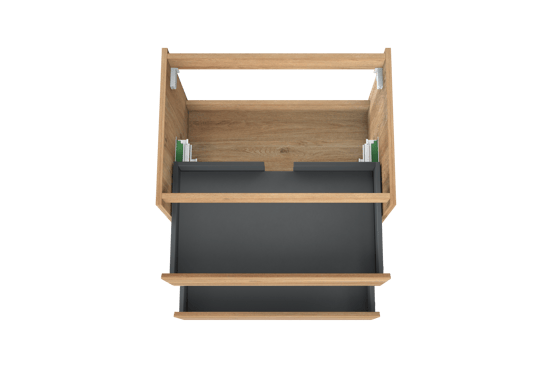 Storke Seda zwevend wastafelonderkast 75 x 52 cm ruwe eik 2 lades