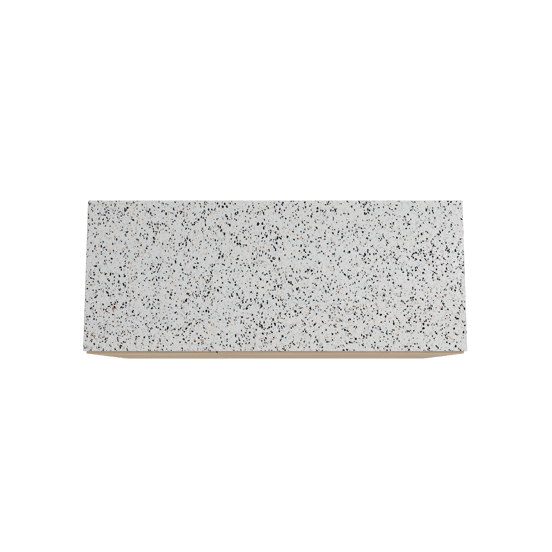 Storke Edge staand badmeubel 130 x 52 cm ruw eiken met Tavola enkel of dubbel wastafelblad in mat wit/zwart terrazzo