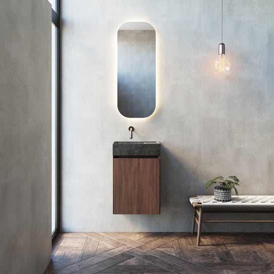 Balmani Giro Arcato Badspiegel: Runde Ecken, 36 x 90 cm