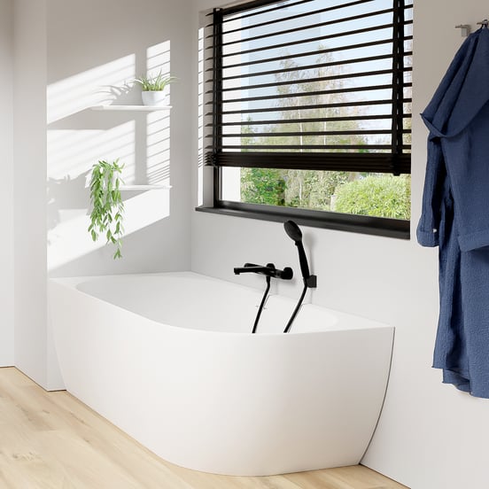 Luca Varess Otello baignoire d'angle gauche duo 170 x 80 cm acrylique blanc mat