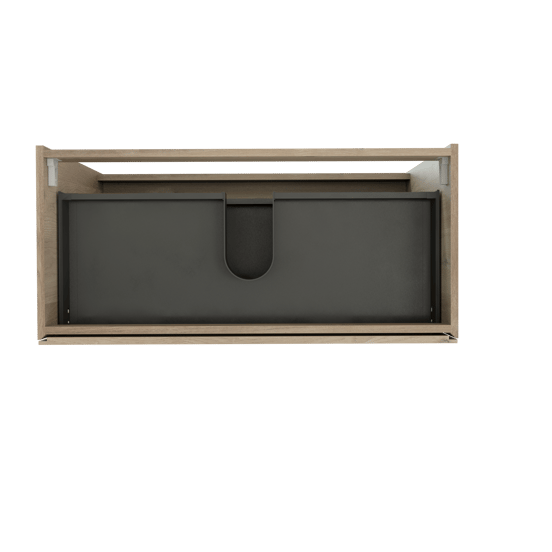 Storke Edge stehender Waschbeckenunterschrank: 100 x 46 cm, Eiche rustikal, 3 Schubladen