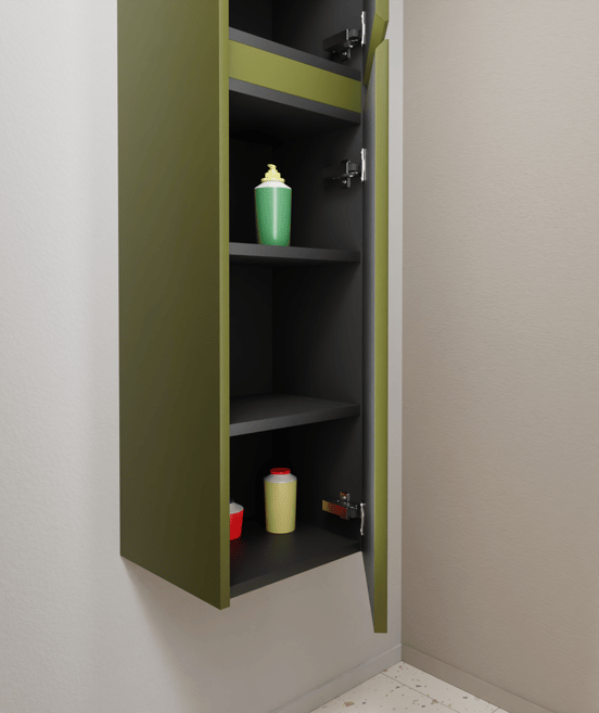 Storke Seda Badhochschrank: Hängend, Olivgrün, 40 x 35 x 170 cm