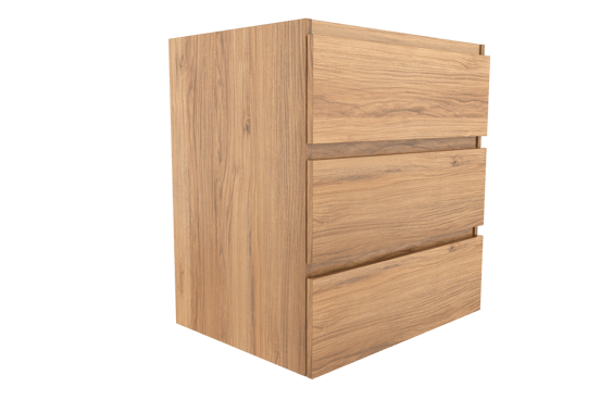 Balmani Lucida staande wastafelonderkast 75 x 55 cm teak 3 lades