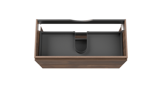 Linie Lado meuble sous-vasque suspendu 100 x 46 cm chêne brun 2 tiroirs