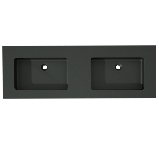 Storke Scuro Doppelwaschtisch, Quarz matt, 150 x 52 cm