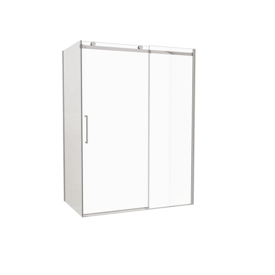 Luca Varess Boltano douchehoek met schuifdeur en vaste zijwand, 150 x 90 cm, helder glas, chroom profielen