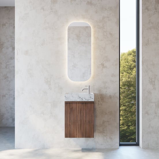 Balmani Forma hängender Waschbeckenunterschrank: amerikanischer Nussbaum, 42 x 21 cm