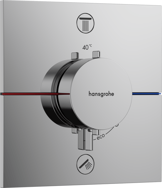 Hansgrohe Showerselect Comfort_E robinet thermostatique Colonne de douche de pluie encastré avec douche de tête 30 x 30 cm Chrome Brillant