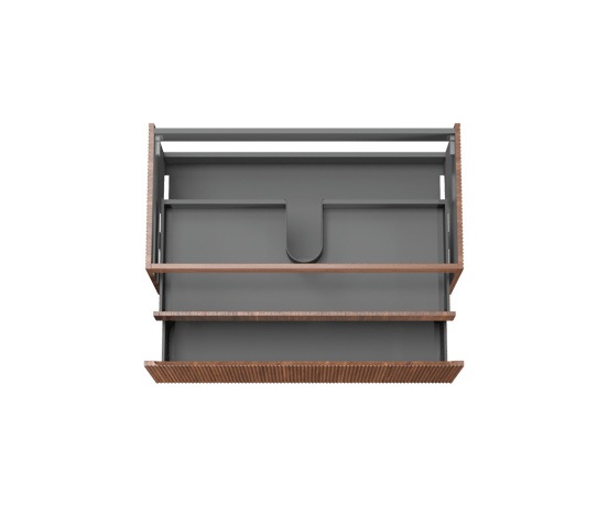 Storke Ribs hängender Waschbeckenunterschrank: 105 x 52 cm, Nussbaum, 2 Schubladen