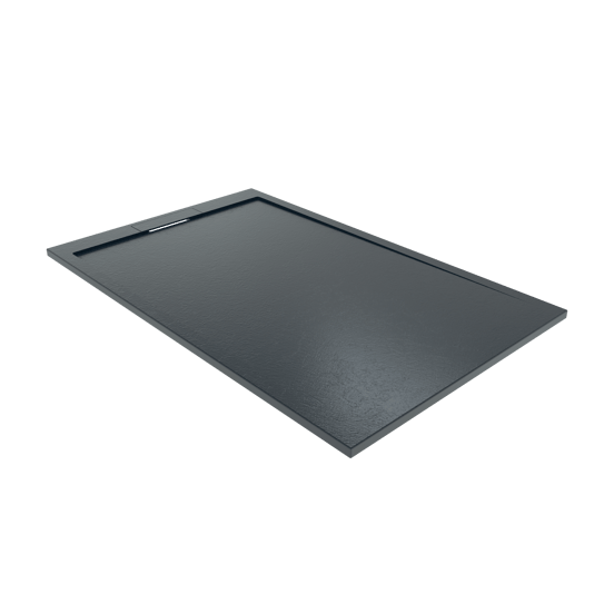 Balmani Indus receveur de douche 160 x 100 cm marbre composite gris graphite texture ardoise