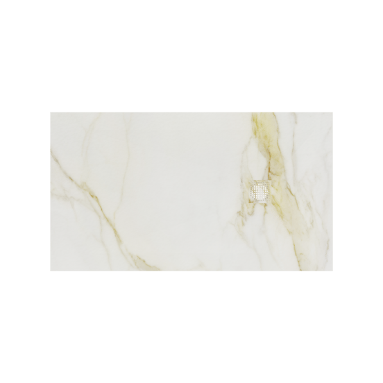 Balmani Impress receveur de douche 160 x 90 cm composite aspect marbre blanc structure rock