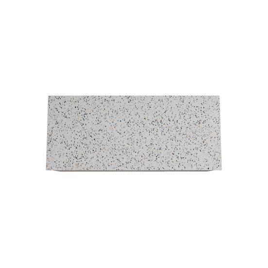 Storke Ribs zwevend badmeubel 120 x 52 cm notenhout met Tavola enkel of dubbel wastafelblad in mat wit/zwart terrazzo, Verticale symmetrische rechte ribbel