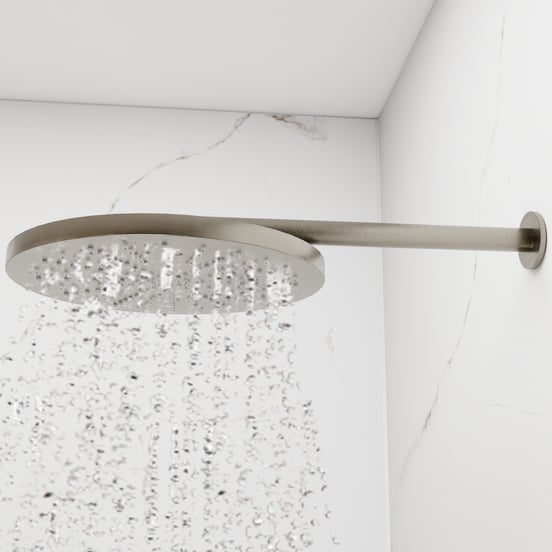 Blaufoss Nola 300 Tête de douche rond 30 cm avec support mural Brushed Coolmetal