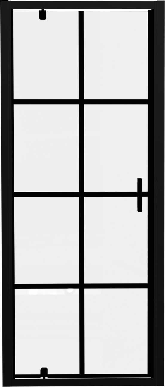 Luca Varess Vidor douche draaideur 80 x 190 cm Square glas mat zwart profiel