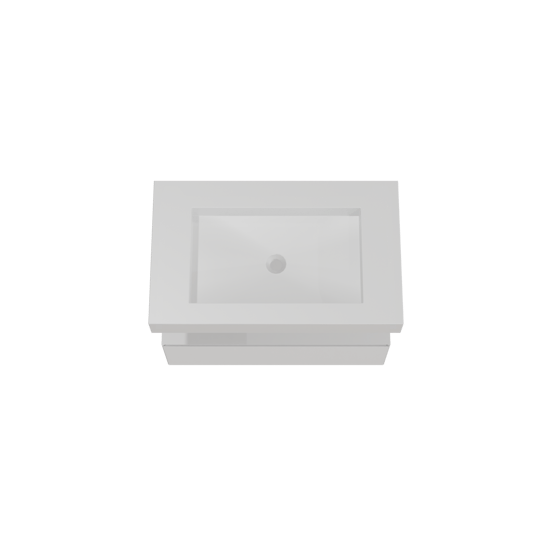 Balmani Mitra Elements meuble salle de bains suspendu 90 x 55 cm blanc mat avec Dominus plan simple en solid surface blanc mat